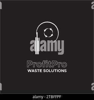 Waste Solutions Logo Design with Recycling Symbol for a Clean Environment Stock Vector
