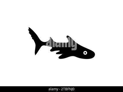 Angelshark minimal style icon illustration design Stock Vector