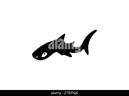 Angelshark minimal style icon illustration design Stock Vector