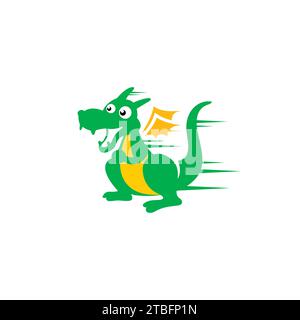 Kids Dragon Logo. Dragon Vector Illustration Stock Vector