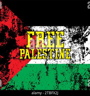 Free Palestine Flag Background Stock Vector