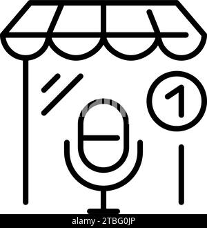 Personal assistant voice commerce. Pixel perfect, editable stroke icon Stock Vector