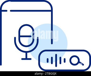 Smartphone personal assistant app. Voice searching online. Pixel perfect, editable stroke icon Stock Vector