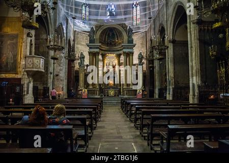 BARCELONA, SPAIN - MAY 10, 2017: This is the interior of the Basilica of the Holy Martyrs Justus and Pastor. Stock Photo