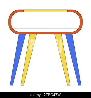 Funky coffee table 2D linear cartoon object Stock Vector
