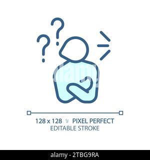 2D thin linear simple blue ignoring icon Stock Vector