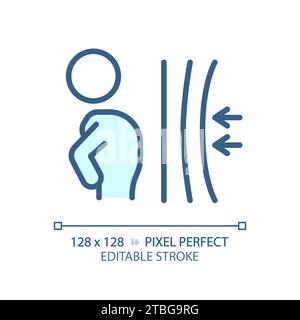 2D thin linear simple blue resilience icon Stock Vector
