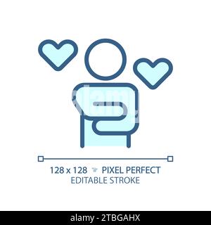 2D thin linear simple blue self care icon Stock Vector