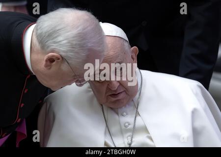 Vatican City, Vatican, 6 December 2023. Pope Francis during his weekly ...