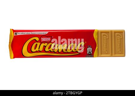 Caramac bar. A caramel flavoured chocolate bar made by Nestlé seen in ...