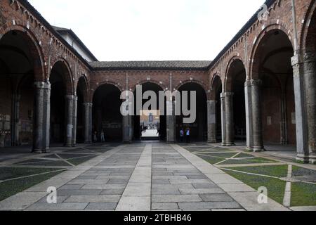 Milano Italy - Cloister of Sant' Ambrogio Stock Photo
