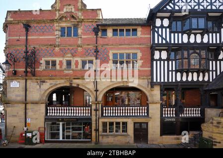 Historic Buildings on the The Rows Watergate Street Chester England UK Stock Photo