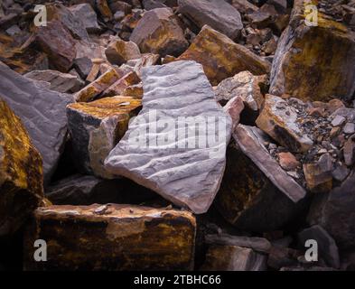 Fossilized ripple marks from the Carboniferous period Stock Photo