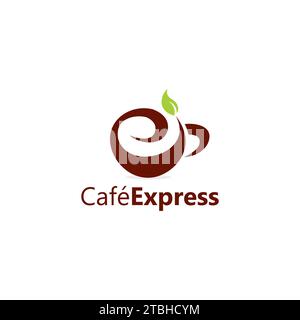 Cafe Express Logo. Mug Coffee Logo Stock Vector