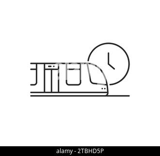 thin line metro train arrival icon Stock Vector