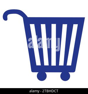Shopping cart vector icon, flat design. Isolated on white background Market cart. Empty Mall shopping for website Button. Simplicity illustration for Stock Vector