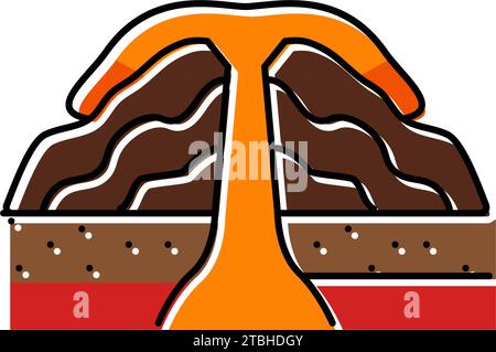 shield volcano lava color icon vector illustration Stock Vector