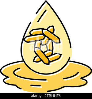 rice bran oil liquid yellow color icon vector illustration Stock Vector