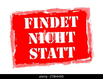 EPS vector rubber stamp colored red with text canceled (german text) Stock Vector