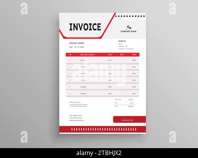 Invoice Design. Business invoice form template. Invoicing quotes, money bills or pricelist and payment agreement design templates. Tax form design Stock Vector