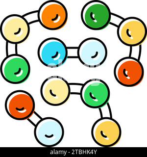 peptide bonds biochemistry color icon vector illustration Stock Vector