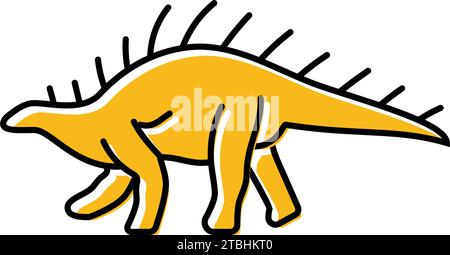 kentrosaurus dinosaur animal color icon vector illustration Stock Vector