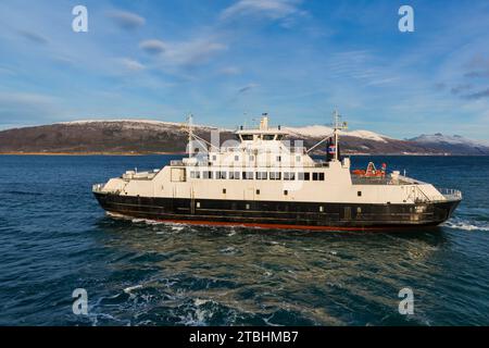 Rodoy Ro-Ro/Passenger Ship ferry, Bodo crossing from Nesna at Nordland, Norway, Scandinavia, Europe in October Stock Photo