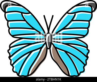 giant blue morpho spring line icon vector illustration Stock Vector ...