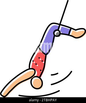 trapeze artist acrobat carnival vintage show icon doodle illustration ...