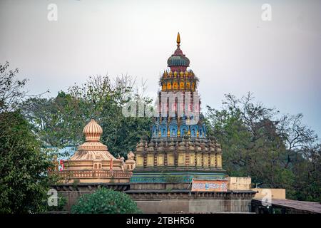 01 16 2007 Vintage Old Vrudheshwar Siddheshwar Shiva Temple Maharashtra India Asia. Stock Photo