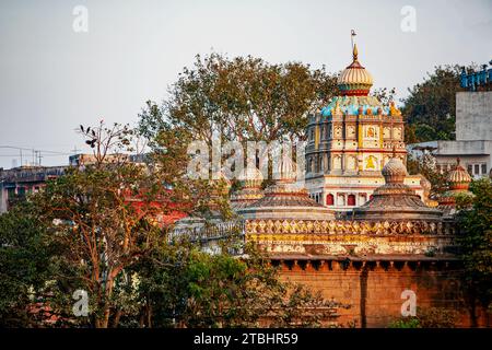 01 16 2007 Vintage Old Omkareshwar Temple, Pune, Maharashtra, India Asia. Stock Photo