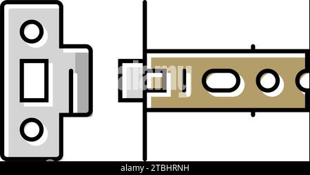 latch door hardware furniture fitting color icon vector illustration Stock Vector