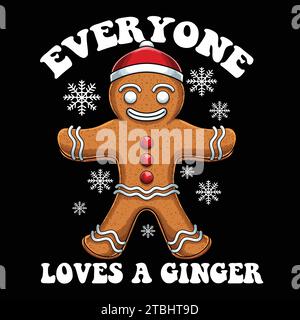 Gingerbread christmas t shirt design vector illustration for your company or brand Stock Vector