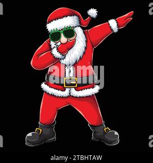 Santa dabbing dance vector illustration for your company or brand Stock Vector