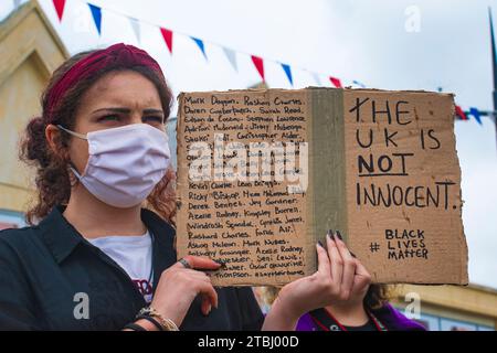 Cornwall responds to the Black Lives Matter movement in Truro. Stock Photo