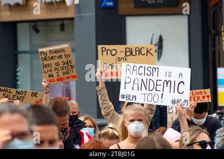 Cornwall responds to the Black Lives Matter movement in Truro. Stock Photo