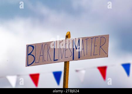 Cornwall responds to the Black Lives Matter movement in Truro. Stock Photo