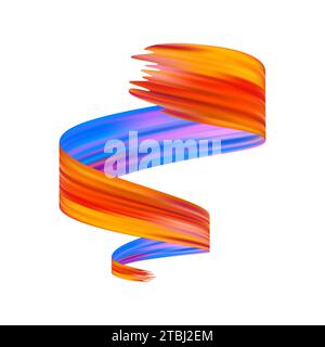 3d Brushstroke gradient texture brush Stock Vector