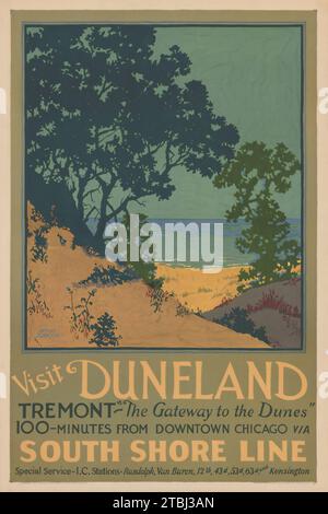 1925 Steel Mills at Gary IN - South Shore Line - Vintage Travel Poster - 16x24