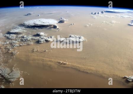 September 8, 2014 - View from space of a dust storm over North Africa. Stock Photo