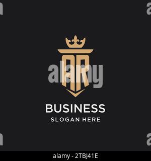 AR monogram with medieval style, luxury and elegant initial logo design ideas Stock Vector