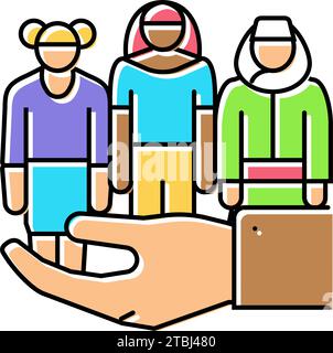 diversity inclusion feminism woman line icon vector illustration Stock ...