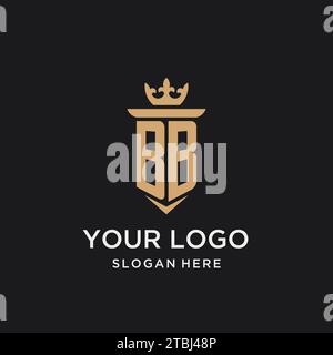 BB monogram with medieval style, luxury and elegant initial logo design ideas Stock Vector