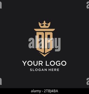 DB monogram with medieval style, luxury and elegant initial logo design ideas Stock Vector