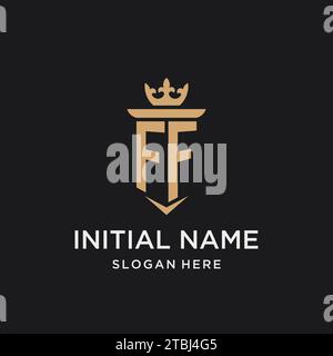 FF monogram with medieval style, luxury and elegant initial logo design ideas Stock Vector