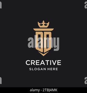 DD monogram with medieval style, luxury and elegant initial logo design ideas Stock Vector