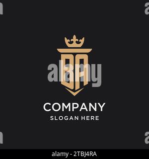 BA monogram with medieval style, luxury and elegant initial logo design ideas Stock Vector