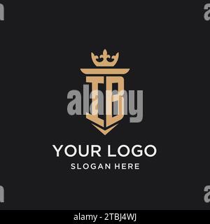 IB monogram with medieval style, luxury and elegant initial logo design ideas Stock Vector