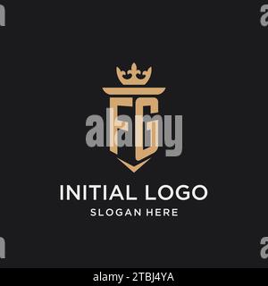FG monogram with medieval style, luxury and elegant initial logo design ideas Stock Vector