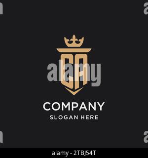 CA monogram with medieval style, luxury and elegant initial logo design ideas Stock Vector